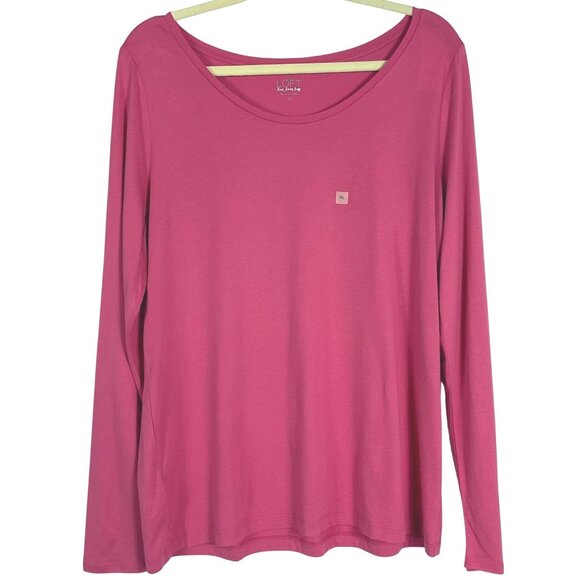 NWT LOFT long-sleeve t-shirt, Pink, XL, 60% Cotton/40% Modal - Picture 1 of 7